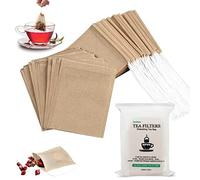 300Pcs Disposable Tea Bags for Loose Leaf Tea, Empty Tea Bags for Loose Tea, 100% Natural Wood Pulp Paper Material, Unbleached Tea Filter Bags with Drawstring