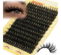 300Pcs Eyelash Extension Kit Fluffy 60D+80D+100D Cluster Kit with and Glue Natural Individual Eyelashes 10-18MM Individual Cluster Kit