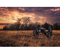 300pcs Fall Puzzle Jigsaw Puzzles for Adults - Civil War Cannon at Sunset - Wooden Jigsaw Puzzle Educational Family Game Toys Gift for Adults Teens