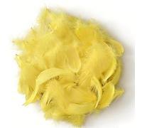 300PCS Feathers for Crafts, 5-8cm Colorful Feathers in Bulk, Suitable for DIY Dream Catcher, Box Filling Decoration, Wedding, Home, Party Decoration (Yellow)