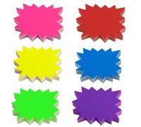 300PCS Fluorescent Starburst Sale Signs, 9 x 7cm Blank Star Shape Signs Star Burst Retail Price Tags for Retail Sale Supplies Pricing Labels (6 Colors)