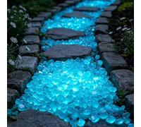 300Pcs Glowing In The Dark Pebbles, Glowing Garden Stones Blue Fish Tank Stones Glow Garden Stepping Stone Aquarium Gravel Gardens Decoration For Fish Tank, Plant Pot, Pathway & Outdoor