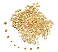 300pcs Golden Slotted Fishing Beads for Spinners and Walleye Tying | Plastic ABS round Design, Lightweight Compact Storage, for Ice Rigs and Freshwater Anglers