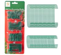 300Pcs Green Christmas Ornaments Hangers Hooks Wire - Assorted Sizes for Christmas Tree Baubles - Reusable Hooks for Easy Xmas Decorations