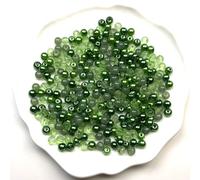 300pcs Green Glass Crystal Beads for Jewelry Making - 6mm Round Crckle Glass Beads for Plant DIY Bracelet Necklace Earring Craft St. Patrick's Day