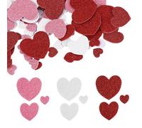 300Pcs Heart Shaped Stickers, Wedding Decoration Love Stickers, Self-Adhesive Heart Shaped Decoration Stickers, Glitter Foam Heart Shaped Stickers, Scrapbooking Thin Stickers