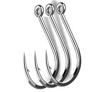300Pcs High-Strength Barbed Sea Fishing Hooks with Ring Shank, Wide-Mouthed Big Fish for Ocean Rock(11#)