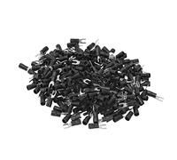 300Pcs Insulated Fork Spade Terminals, U Type Wire Connector, Copper PVC Electrical Crimp Terminals for Transportation Lighting and Home Appliances with Solid or Stranded (SV2-4)