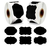 300PCS Kraft Paper Label Stickers Gift Sticky Labels Self-Adhesive Blank Spice Jam Jar Labels for Gifts, Decoration, Food Storage, Bottles, Handcrafts, DIY Project 1.2x2 inches Black