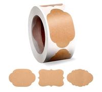 300PCS Kraft Paper Label Stickers Gift Sticky Labels Self-Adhesive Blank Spice Jam Jar Labels for Gifts, Decoration, Food Storage, Bottles, Handcrafts, DIY Project 1.2x2 inches A