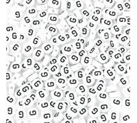 300PCS Letter Beads Acrylic Alphabet Beads White Round Letter G Beads for Jewelry Bracelet Necklace Friendship 4X7mm