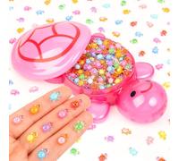 300PCS Luminous Tiny Turtles with 1 Pc Luminous Jumbo Resin Turtle(Pink) for Crafts Dollhouse Miniatures Mini Plastic Turtle Bulk for Fairy Garden Aquarium Micro Landscaping Decoration(8 * 12mm)