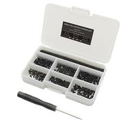 300pcs M1.4 Series Screws Set for Android Smartphone, watches, glasses，small electronic products Phillips Wafer Head, Black Zinc, 6 Size, with Screw Driver