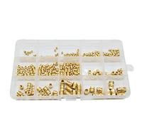 300Pcs M2 / 2.5/3 / 4/5 / 6 Brass Heat Set Insert Nut Hot Melt Insert Thread Copper Knurled Embedment Assortment Kits Set Threaded Thread Knurled Hot Melt