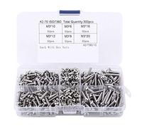 300pcs M3 Stainless Steel Button Head Hex Socket Screws Assortment Kit with Nuts 304 Corrosion Industrial Construction Fasteners General Purpose Well Packed in Transparent Plastic Box f
