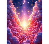 300pcs Magical Candy Land Dreamscape Candy Clouds & Sparkles Wooden Jigsaw Puzzle for Adults Mind Challenge Elegant Home Decor & Thoughtful Gift for Seniors & Elders