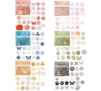 300Pcs Mini Flowers Scrapbook Paper Set Lace Flowers Butterfly Collage Paper Pack Multicolor Scrapbook Embellishments Decorative Mini Scrapbook Papers for Card Making DIY Handmade Craft Decoration