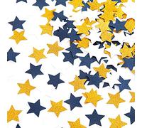 300pcs Navy Blue White Gold Paper Confetti,Glitter Twinkle Little Star Table Confetti,Birthday Graduation 2023 Fathers Day Wedding Baby Shower Party Decorations Circle Dots Lasting Surprise