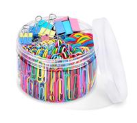 300Pcs Paper Office Binder Clips Colored Clips Set Assorted Sizes Paper Clips Paperclip Binder Color Office Clip Set Multi Size Office & School Supplies Rubber Band Document Sorting