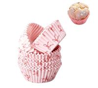 300Pcs Pink Bow Cupcake Cases Bowknot Baking Cups Muffin Cases for Baking Small Cake Paper Liners Greaseproof Cupcake Cups Set Mini Cupcakes Wrappers Holders for Holiday Birthday Party Wedding