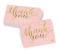 300Pcs Pink Gold Thank You Cards For Small Business Package Insert Appreciation Notes Gratitude Greeting For Birthday