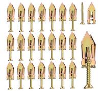 300Pcs Plasterboard Fixings & Wall Plugs, Cavity Fixing Anchors and Screws, Hollow Expansion Anchors With Self Drilling Screws for Gypsum Board - M4x30mm (150 Anchor + 150 Screw)