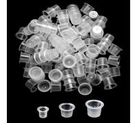 300Pcs Plastic Tattoo Ink Cups Medium Disposable Pigment Tattoo Cups Microblading Tattoo Ink Cups Caps Tattoo Containers Ink Pots for Tattoo Supplies