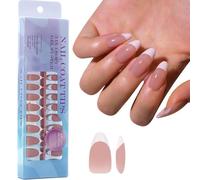 300Pcs Press On Nails Soft Gels False Nails Tips 3in 1 Pre-Colored French Nails Fake Nails 15 Sizes For Nails Extension