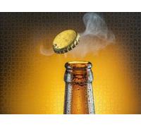 300pcs Puzzle for Adults Jigsaw Puzzles Hard Challenging Difficult Family Cool Large Opening Cold Beer Bottle Gas Output and Bottle Cap The air a Yellow Puzzles for Adults
