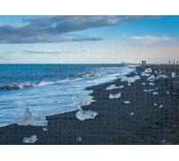 300pcs Puzzle for Adults Jigsaw Puzzles Hard Challenging Difficult Family Cool Large Small Icebergs deposited Along The Diamond Black Beach at Jokulsarlon Puzzles for Adults