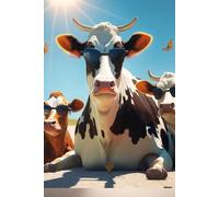 300pcs Retro Sunbathing Cows Artistic Jigsaw Puzzle - Best Brain Exercises for Adults Puzzles - Vibrant Colors, Cultural Art, Premium Quality - Modern Home Decor Funny Gifts