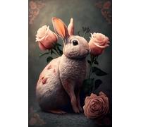 300pcs Rose Bunny Jigsaw Puzzle - Adult Puzzle with Stunning Artwork - for Lasting Fun and Display - Challenging Brain Exercise, for Puzzle Lovers.