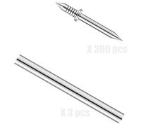 300Pcs Rustproof Skirting Thread Seamless Nails Double Head Installation Hardware None Marking Nails Double Head Installation Nail