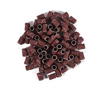 300pcs Sanding Bands with 2 Nail Drill Bits for Manicure Machine - 80# 120# 180# Grit E-file Set Coarse Medium Fine Silver Golden Bits Included