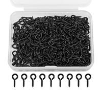 300pcs Screw Eye Pins Hook, Eye Pins for Jewelry Making Mini Screw Hooks for DIY Art Crafts Jewelry Making Finding (Black)