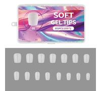 300Pcs Short Matte Nails Tips Pre Shaped Acrylic False Nails Artificial Manicures For Art Decors Wedding Nail Accessories