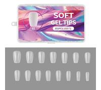 300Pcs Short Matte Nails Tips Pre Shaped Acrylic False Nails Artificial Manicures For Art Decors Wedding Nail Accessories