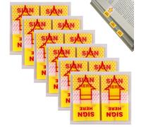 300Pcs Sign Here Index Tabs Stickers 50/Dispenser for Document Notebook Notarization Classify File 1inch Yellow Translucent Small Message Flags Arrow Sticky Page Marker for Office School Home Supplies