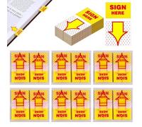 300Pcs Sign Here Index Tabs Stickers 50/Dispenser for Document Notebook Notarization Classify File 1inch Yellow Translucent Small Message Flags Arrow Sticky Page Marker for Office School Home Supplies