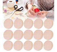 300Pcs Small Wood Slices 1-2cm Beech Unfinished Craft Wood Slice Wooden Circles for DIY Crafts Christmas Decorations Ornaments(2cm)
