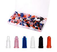 300PCS Syringe Tip Caps for Luer Lock, Dispensing Needle Tip Cap with Storage Box Syringe Caps Tip Syringe Plug for Syringe Sliding Tip (6 Colors)