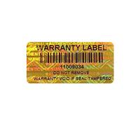 300pcs Tamper Proof Stickers Hologram Security Labels Genuine Warranty Seal with bar Code Unique Serial Number(1.2 X 0.6 Inch,Gold,GQYH)
