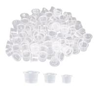 300Pcs Tattoo Cups, 3 Sizes Tattoo Ink Caps Disposable Cups Plastic Pigment Ink Cap Makeup Container Cap Supplies (S+M+L)