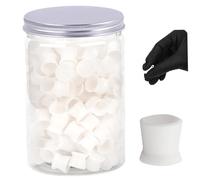 300Pcs Tattoo Ink Cups, Disposable Silicone Ink Caps 0.51x0.47" Food-Grade Silicone Pigment Cup Tattoo Supplies, White, Caps, Cups