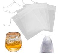 300Pcs Tea Infuser Bags,Reusable Cotton Drawstring Muslin Bags for Loose Tea Spices and Coffee,7 x 9 CM White Empty Tea Bags,Individually Wrapped Filter Bags for Versatile Brewing Cooking Filtering