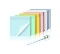 300Pcs Transparent Sticky Notes, Colored Clear Sticky Note Pads 75 * 75mm Waterproof Translucent Sticky Note Tab, Sticky Note Pad Perfect for Studying, Reading, Learning, Apply to Office, School