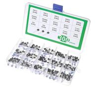 300Pcs Triode Assortment Set 15 Models Including S9012 S9013 S9014 S8050 S8550 2N3904 2N3906 BC327 BC337 TL431 A42 A92 Transistor Set