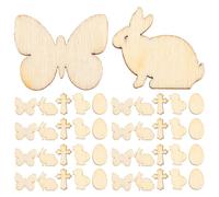 300pcs Unfinished Wood Crafts for Easter Party Scene Bunny Egg Cross