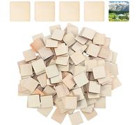 300Pcs Unfinished Wood Pieces Wood Slices, 2.5x2.5cm Square Wooden Planks Cutouts for Crafts Great for Painting, Pyrography Art and Craft, DIY, Decor Painting Wooden Cubes