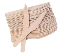 300pcs Wooden Knives - Biodegradable Birch Wood Cutlery for Catering, Birthday Party, BBQ, Eco-Friendly Disposable Utensils